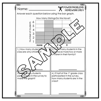1st Grade Math Homework Measurement and Data Standards Power Problems™ - Image 2