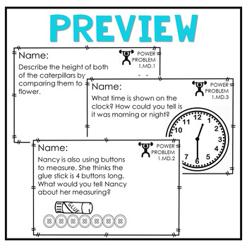 1st Grade Math Word Problems Power Problems™ Measurement and Data Standards - Image 4