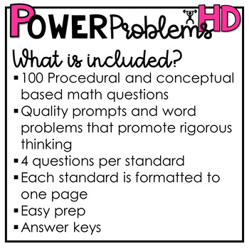 2nd Grade Math Homework Printables YEARLONG BUNDLE Spiral Review Power Problems™ - Image 3