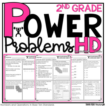 2nd Grade Math Homework Word Problems Place Value Base Ten Power Problems™