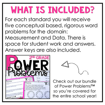 2nd Grade Math Word Problems Measurement and Data Standards Power Problems™ - Image 2