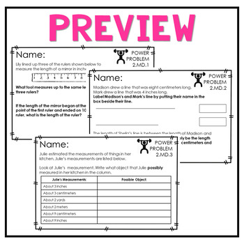 2nd Grade Math Word Problems Measurement and Data Standards Power Problems™ - Image 4