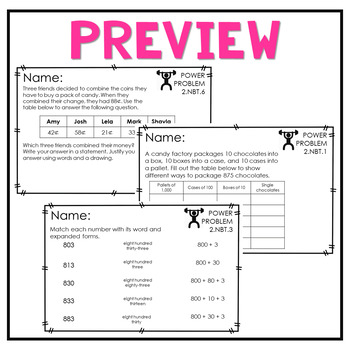 2nd Grade Math Word Problems Place Value Power Problems™ NBT Base Ten Standards - Image 4