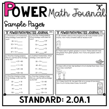 2nd Grade Word Problems | Math Spiral Review | Morning Work POWER Problems™ - Image 3
