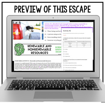 Google Classroom Science Digital Escape | Renewable and Nonrenewable Resources - Image 4