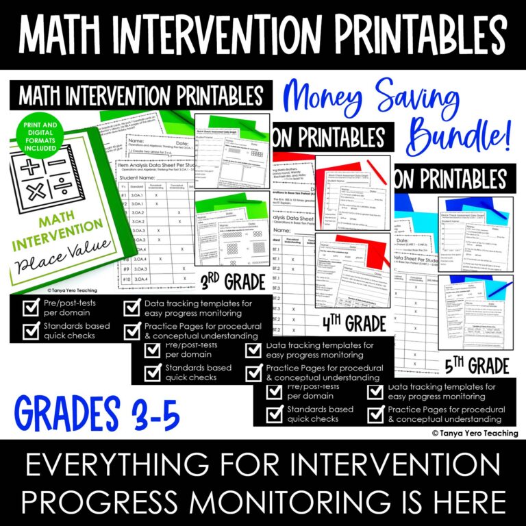 RTI Math Intervention Made Easy: Progress Monitoring Tools for Grades K ...